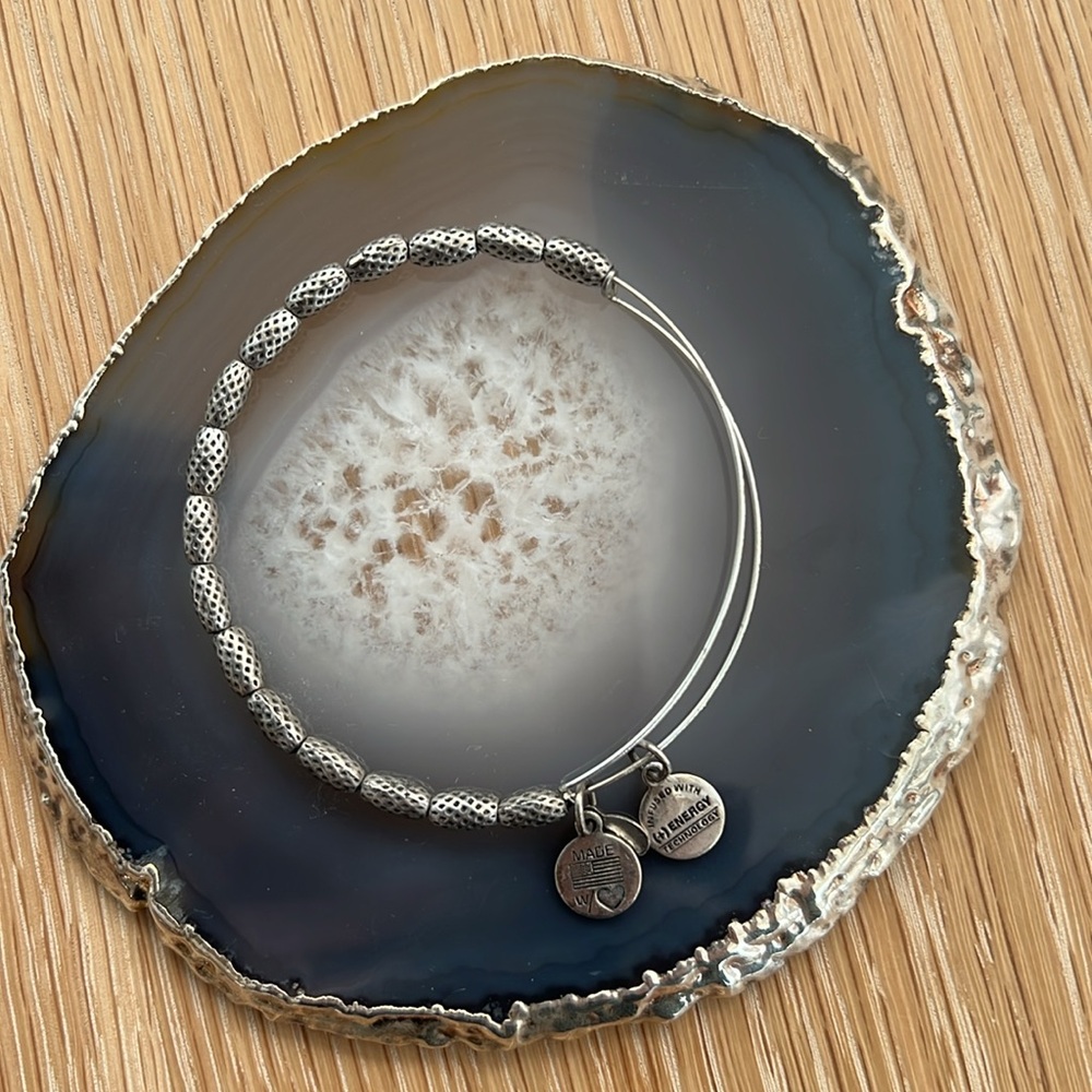 Alex and Ani Indus Beaded Russian Silver Bracelet Bangle